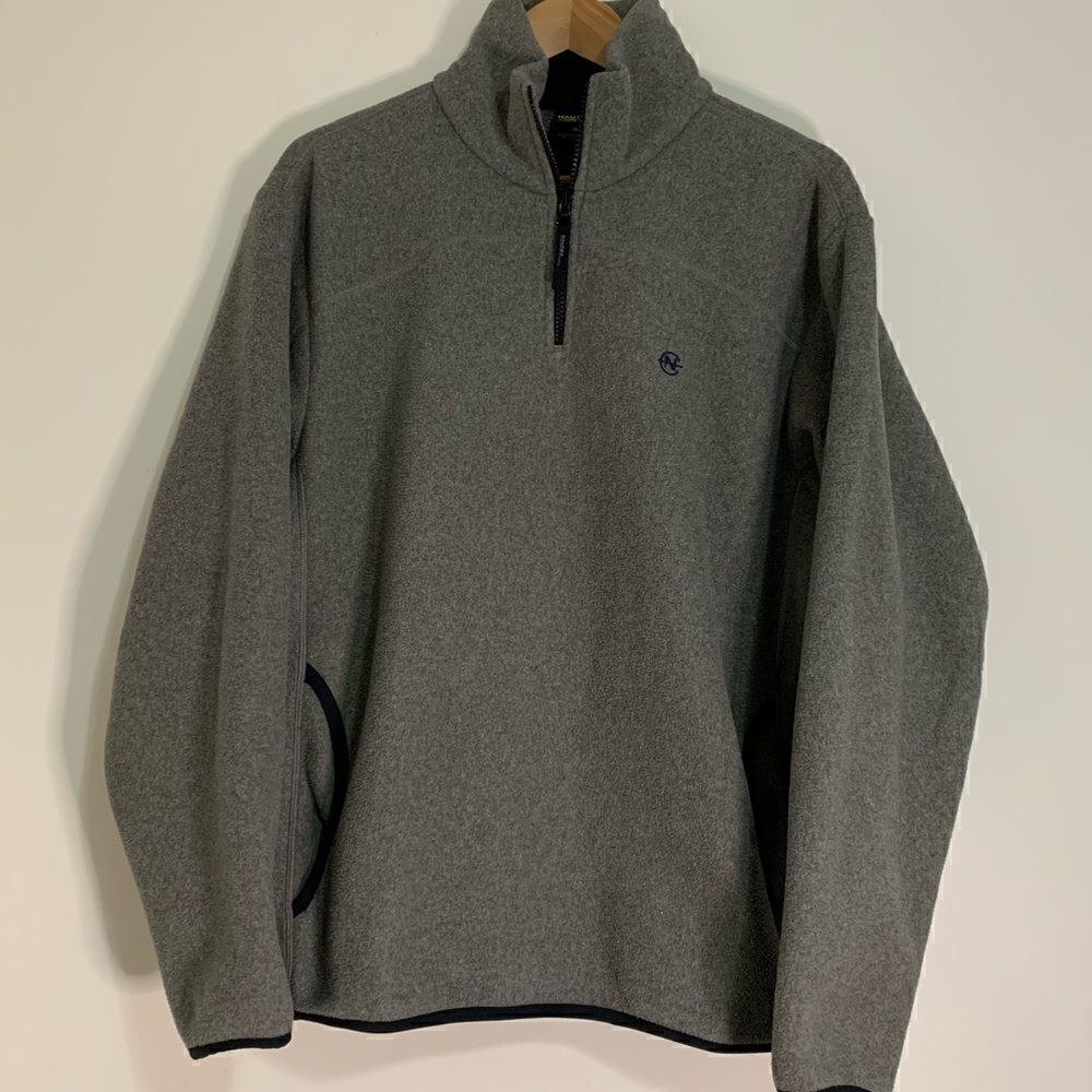 Nautica Competition 1/4 Zip Pullover Gray Fleece Men's Medium
